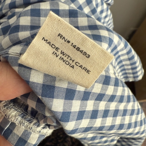 DOEN Sora Dress Blue Gingham M - Picture 7 of 7